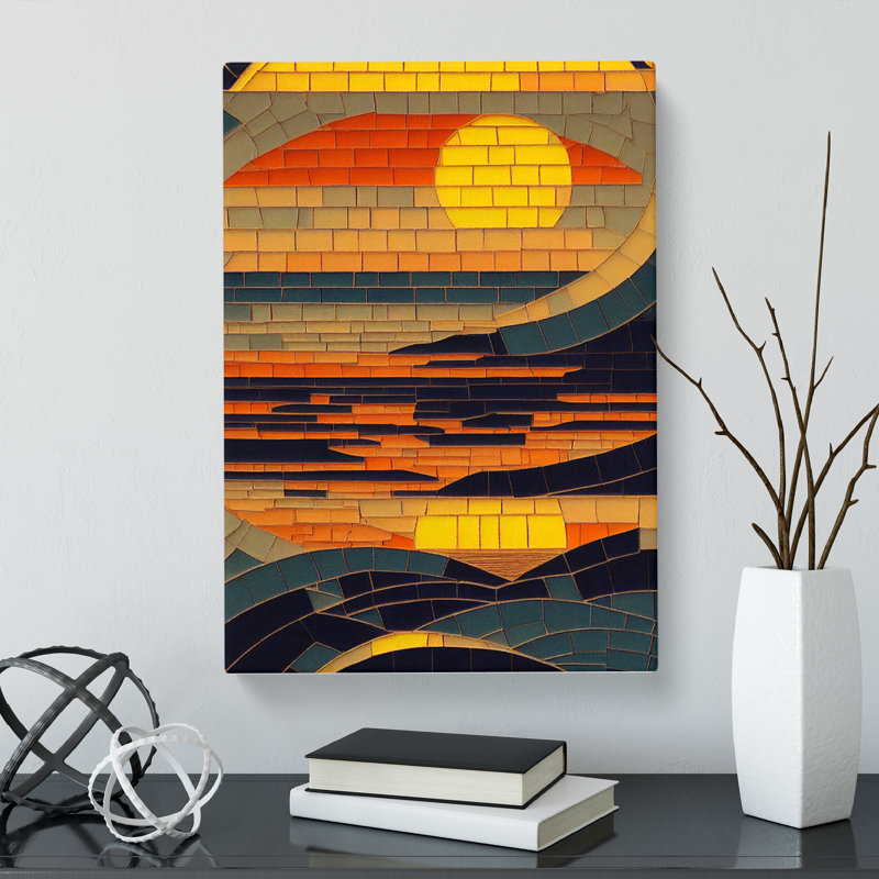 Gaubert Sunset Mosaic - Wrapped Canvas, 60cm H x 40cm W