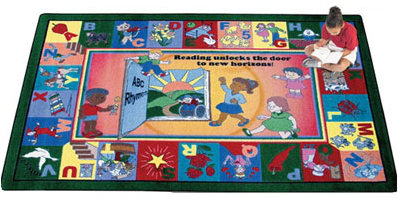 Tapis éducatif de lecture et de rime, Rectangle 5 pi 4 po x 7 pi 8 po