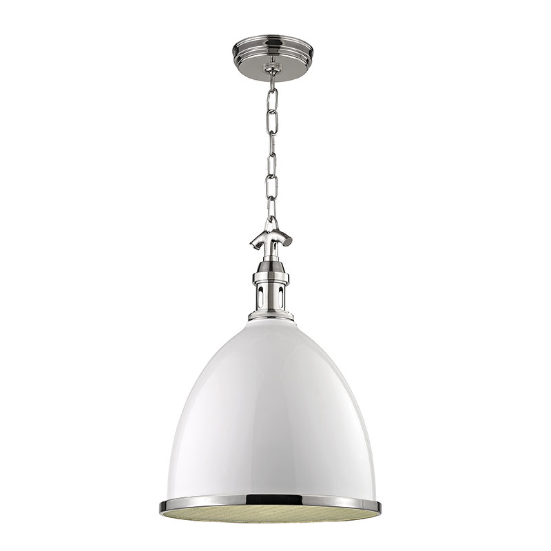 Viceroy 1 Light Pendant, 23" H x 16.75" W x 16.75" D, Polished Nickel, Black/Polished Nickel