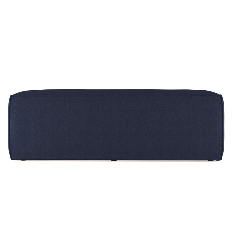 Varick Oversize Track-Arm Sofa with Flange, 30" H x 84" W x 41" D, Plush Velvet Blue Print, Ebony