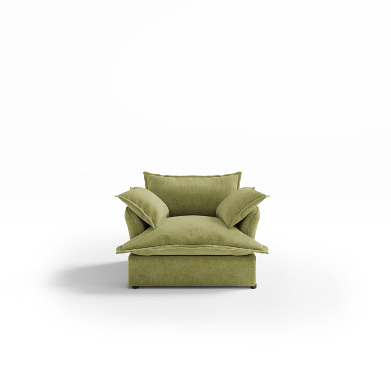 Fauteuil d'appoint rembourré Giannella, Vert