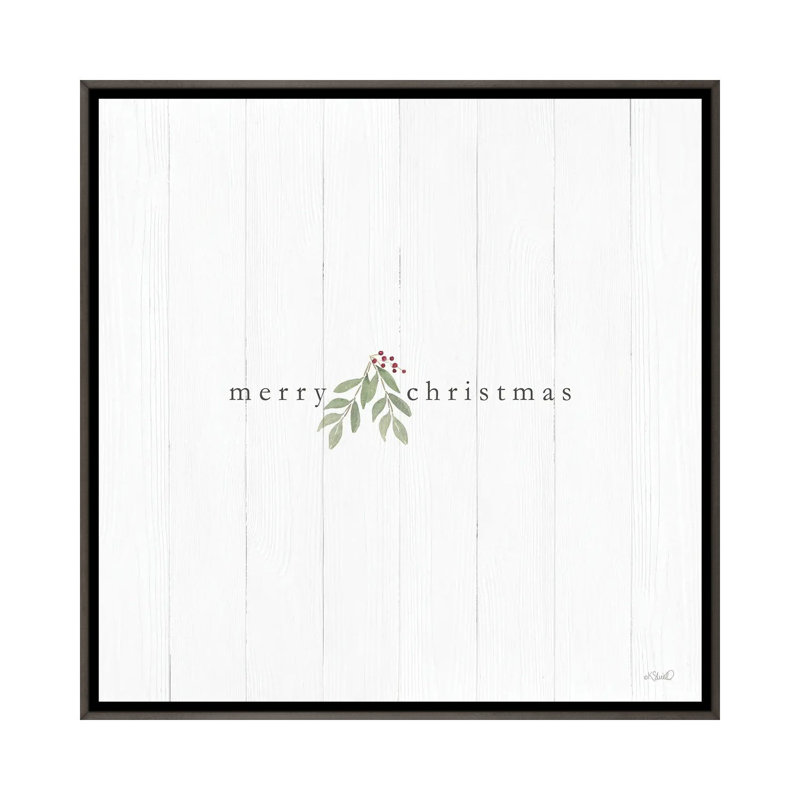 «Merry Christmas», reproduction d'art sur toile encadrée, H 26 po x l 26 po, Reproduction encadrée sans passe-partout, Gris