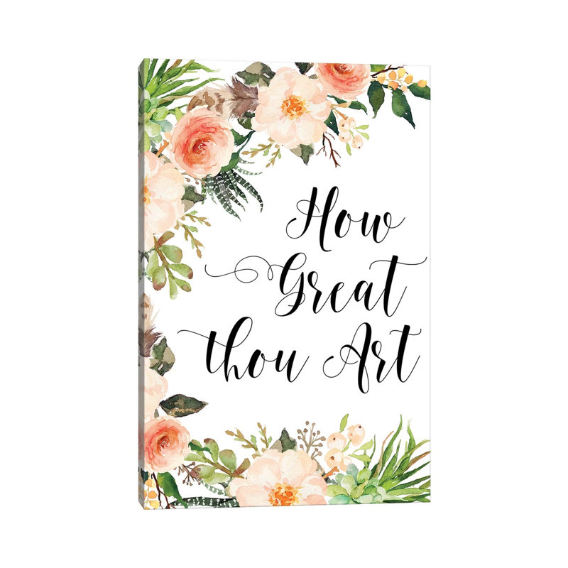 «How Great Thou Art» par Eden Printables - reproduction d'art textuel sur toile tendue, H 12 po x l 8 po x P 0,75 po
