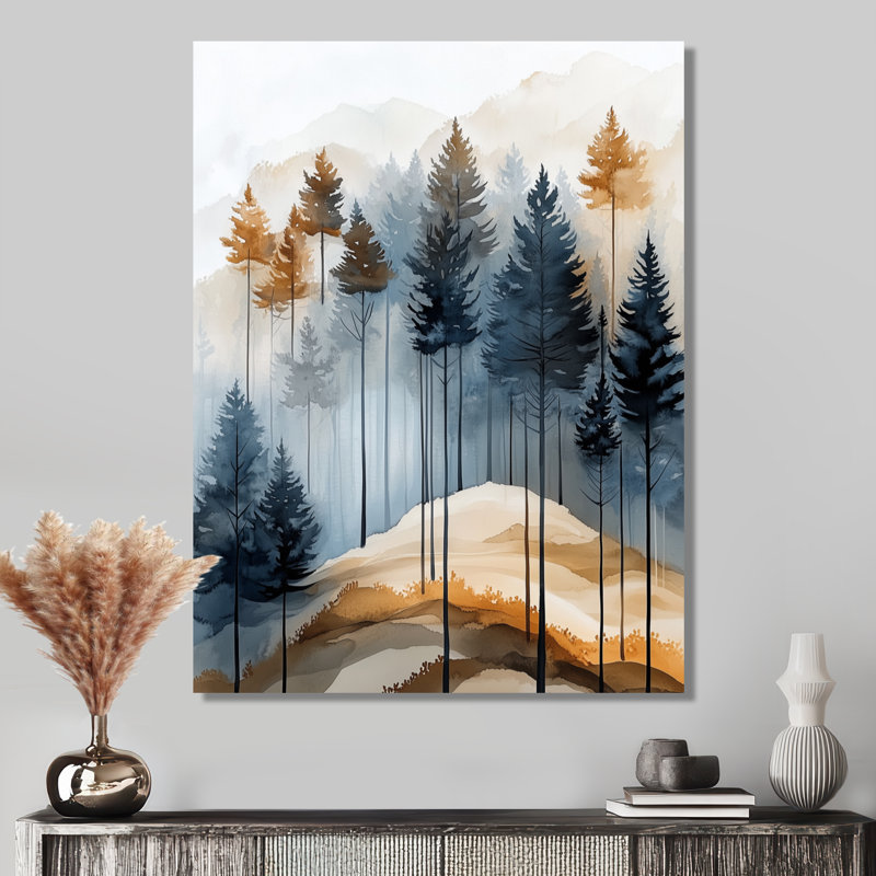 Ambre Brume Boisée II - Impression sur métal de pins, 32" H x 24" W