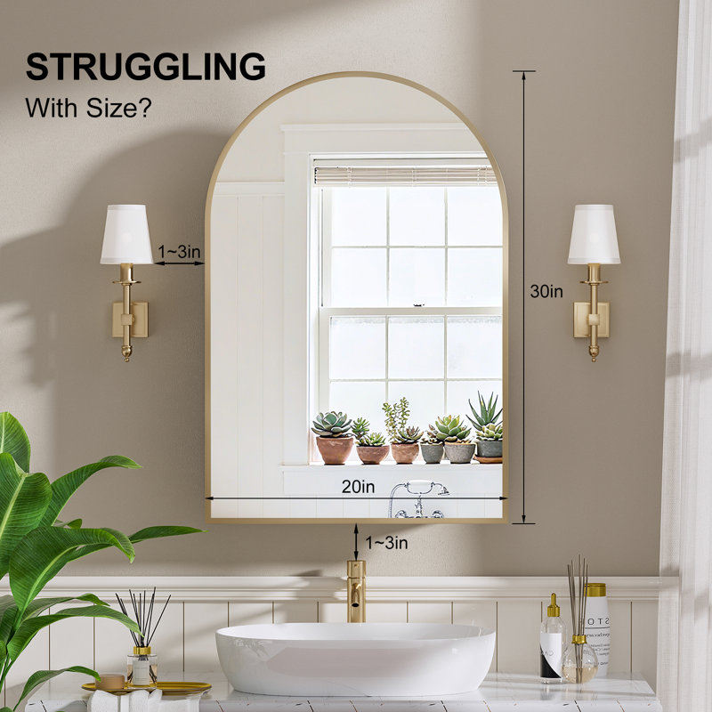 Poulton Frameless Medicine Cabinet Mirror Adjustable, Brushed Gold