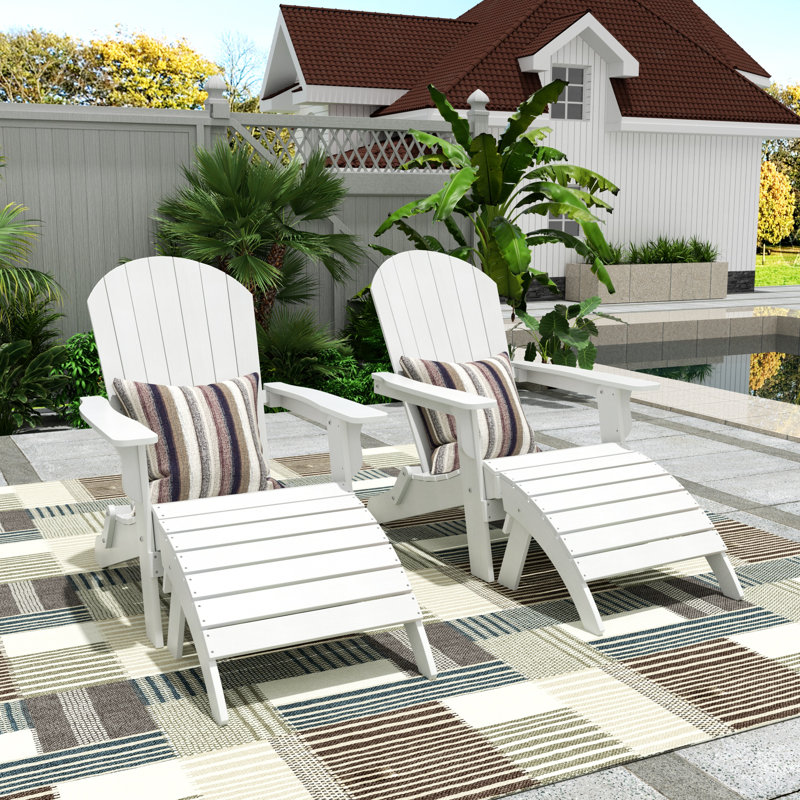 Arrlo Foldable Outdoor Adirondack Chair, White