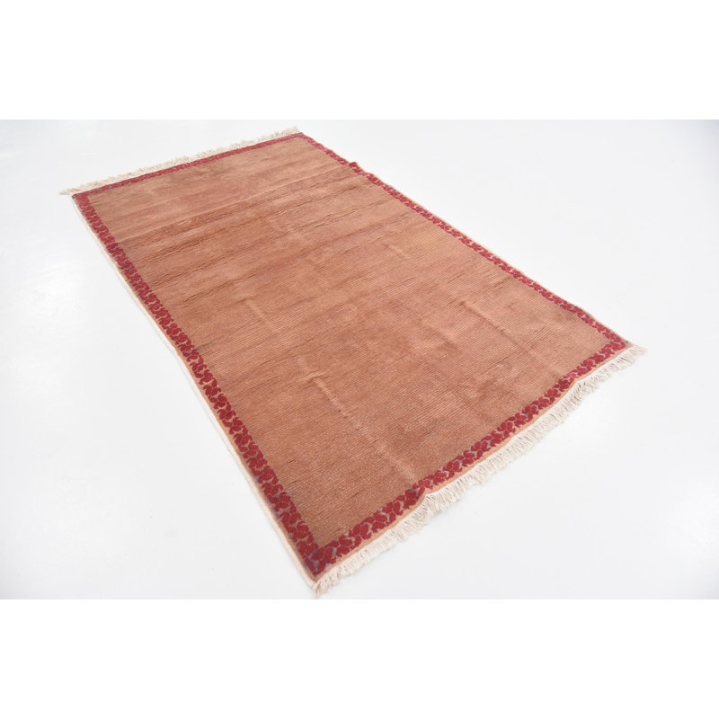 Tapis de la zone en laine 7 pi x 6 pi 7 po one-of-kind à la main noué la Nash