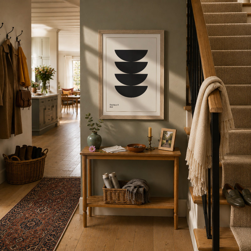 Stacked Forms Minimalist - Framed Print, Oak, A4 - 29.7 x 21.0 cm