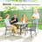 Outdoor Dining Table, 37" Square Patio Table with Umbrella Hole,wood