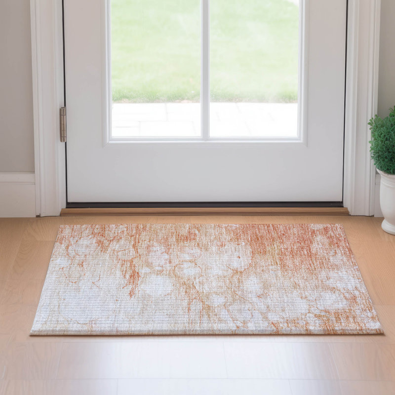 Premium Machine Washable Prisco Coral Rug, Rectangle 1'8" x 2'6"