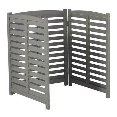 3-Panel Outdoor Air Conditioner Fence 3-Section Outdoor Wooden Screen, Outside Wood Privacy Fence, 32" W X 38" H