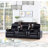 Black Upholstered Recliner with Cup Holder