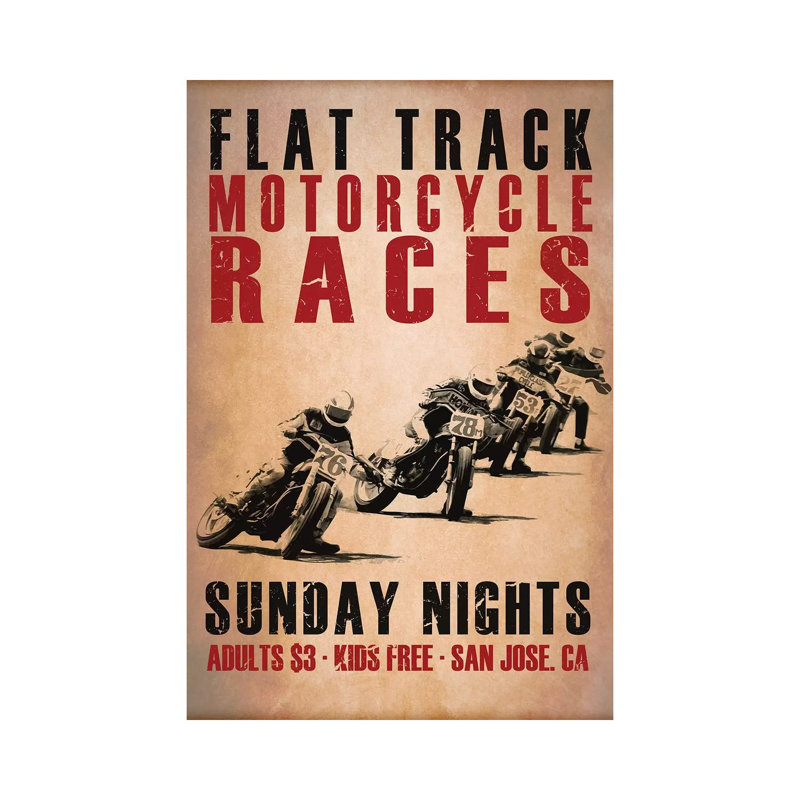 Flat Track Racers by Mark Rogan - Wrapped Canvas Gallery-Wrapped Canvas Giclée, 66.04 cm H x 45.72 cm W x 1.91 cm D