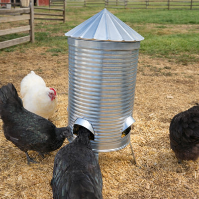 Rugged Ranch Silo Metal Chicken Feeder 20 Lb. Capacity