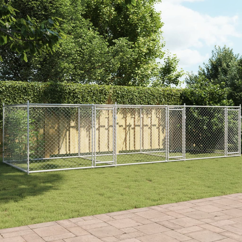 Antoinette 150cm H Metal Yard Kennel, 150 H x 600 W x 200 D cm