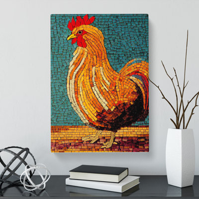 Chicken Mosaic - Wrapped Canvas