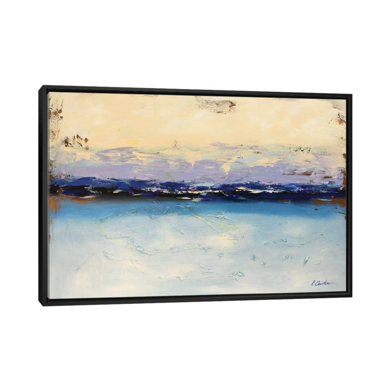 « summer souvenirs », reproduction sur toile, H 18 po x l 26 po x P 1,5 po, Toile avec cadre noir, Pas de tapis