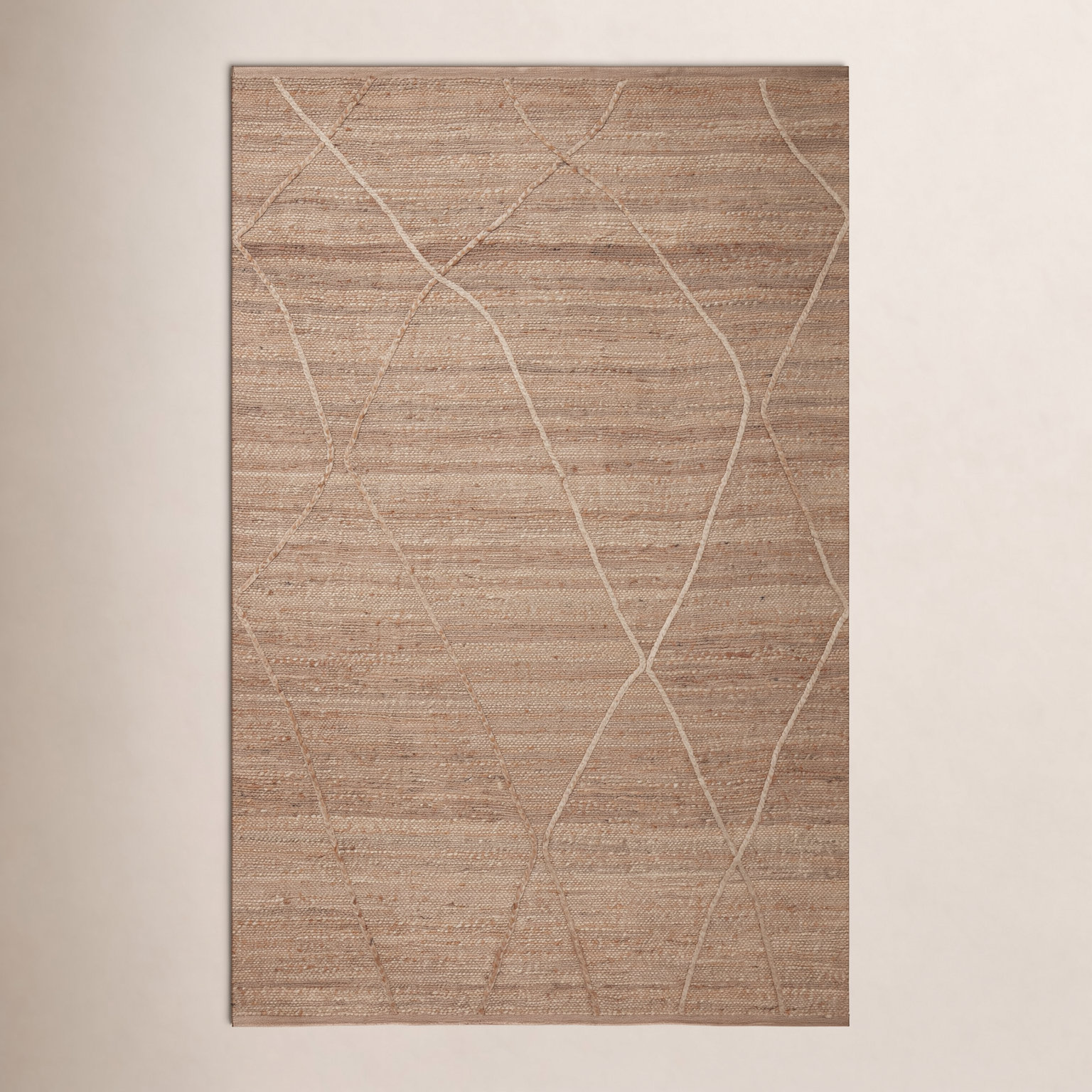 Albemarie Natural Hand-Woven Geometric Jute Rug, Rectangle 3'6" x 5'6"