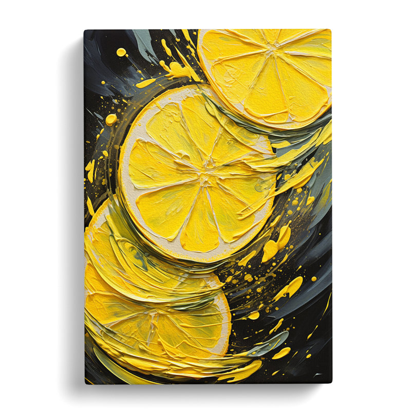 Sliced Lemon Abstract - No Frame Print, 76cm H x 50cm W x 3cm D
