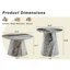Table basse emboîtable, table basse de style médiéval-moderne, avec placage gris, ensemble de table basse ronde classique et de table d'appoint, salon simple, table de centre de bureau