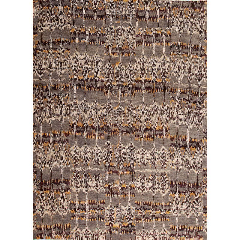 Jazz Hand Knotted Wool Area Rug, Rectangle 8' x 10'