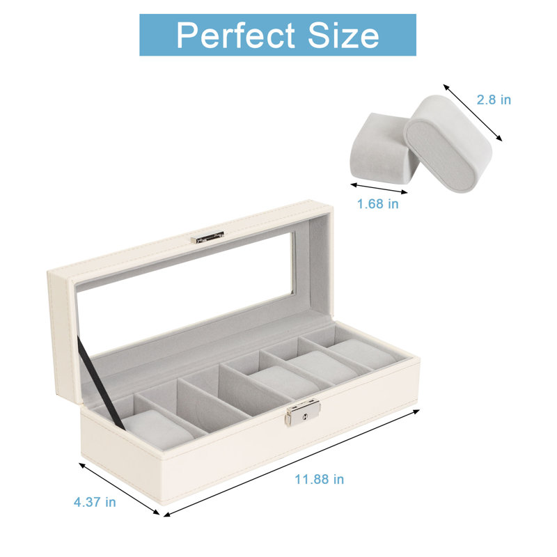 Glass Watch Box + Locking, Champagne