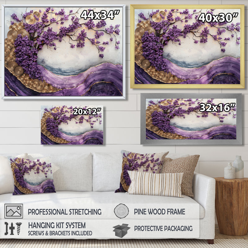 Cerisier mauve Muscanell, Cadre simple, Noir, H 12 po x l 20 po