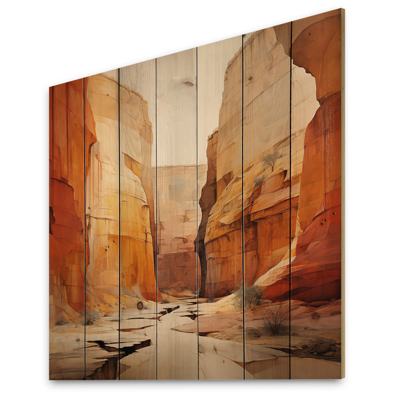 Chakotay Bold Landscape Canyon Desert V sur impression sur bois, H 30 po x l 30 po x P 0,78 po