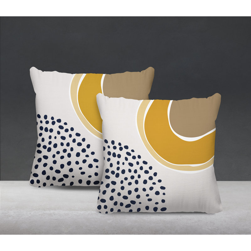 Jeté carré en polyester / mélange de polyester intérieur / extérieur, L 15 po x H 15 po, Jaune