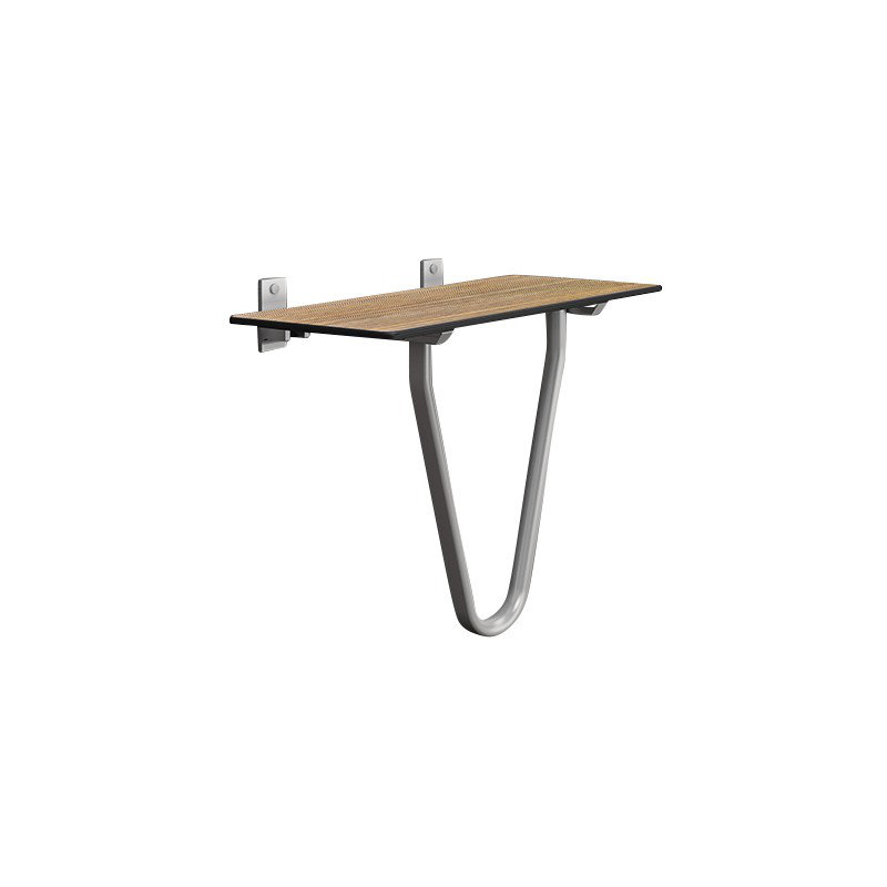 Chassidy Metal Shower Bench, 48.5cm H x 50cm W x 39cm D, Brown
