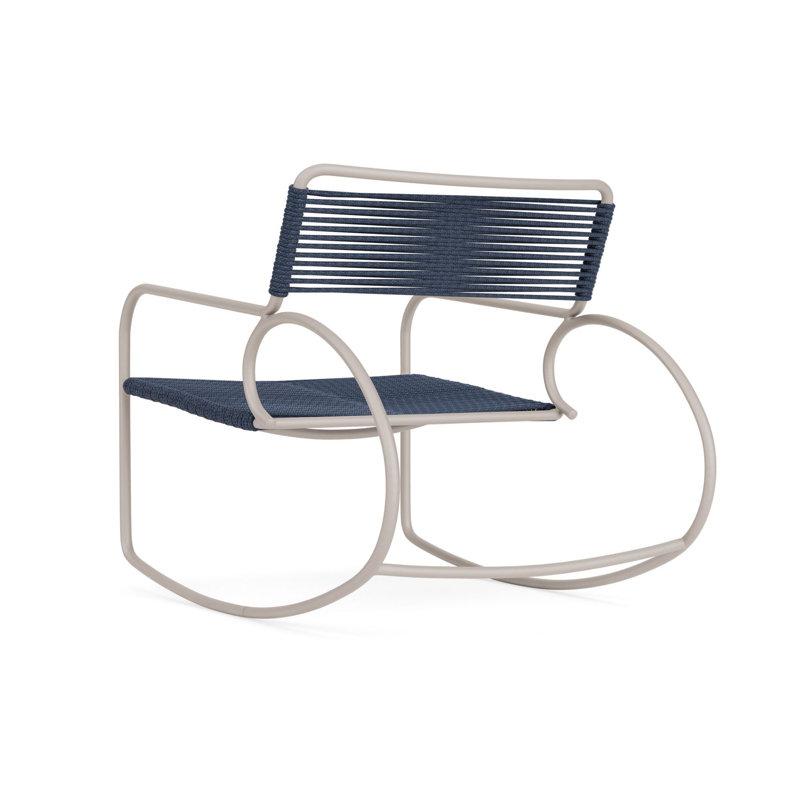 Walter Lamb Outdoor Rocker Chair, Dove/Blue