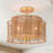 13''-3 Lights  Brushed Gold Boho/Natural Farmhouse Paper Rope Unique / Statement Dimmabled ETL Semi-Flush Mount For Bedroom/Bedroom/Hallways/Entryway