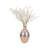 Glass Champagne Textured Round Bulbous Vase-1308997116