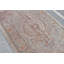Tapis turc rétro en laine tissé à la main avec des tons pastel doux et un motif à médaillon floral beige / orange