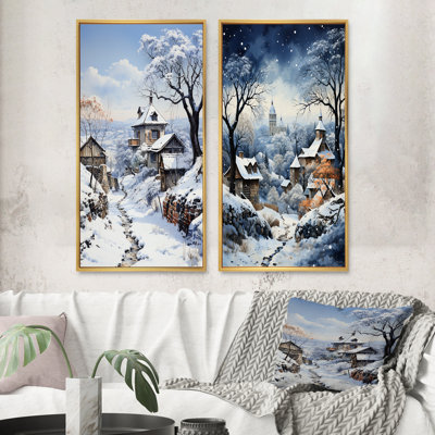 «Harmony Of Winter Village I», 2 pièces sur toile
