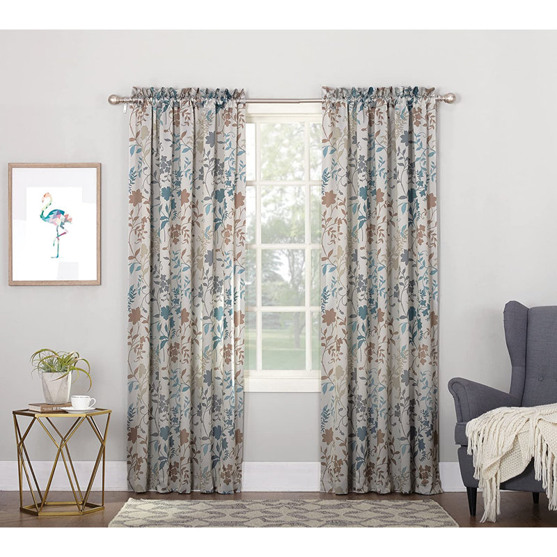 Kenayah Semi Sheer Curtain Single Panel, 54" W x 84" L