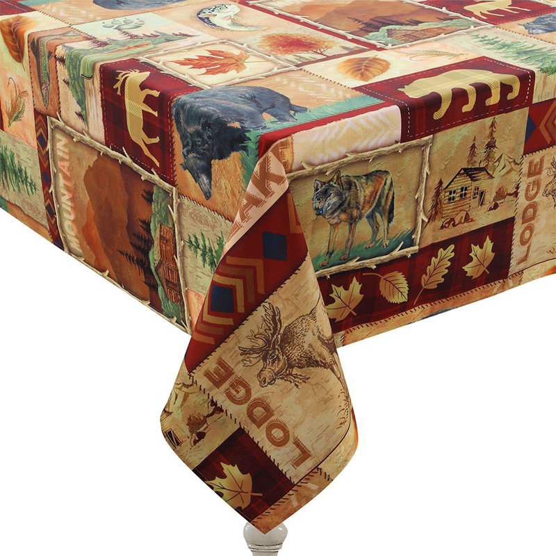 Lodge Collage Geometric Tablecloth, 144" L x 70" W