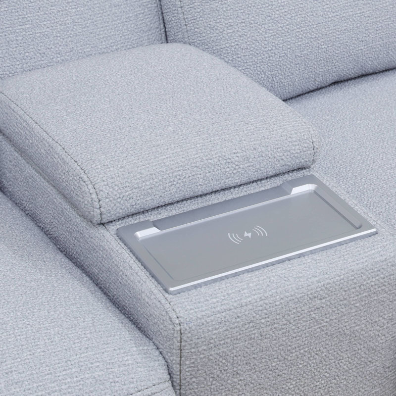 Ensemble de salon inclinable gris clair 4 pièces Boucle