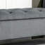 Banc rembourré capitonné à boutons avec accoudoirs roulés pour le salon ou le couloir, gris-707100769