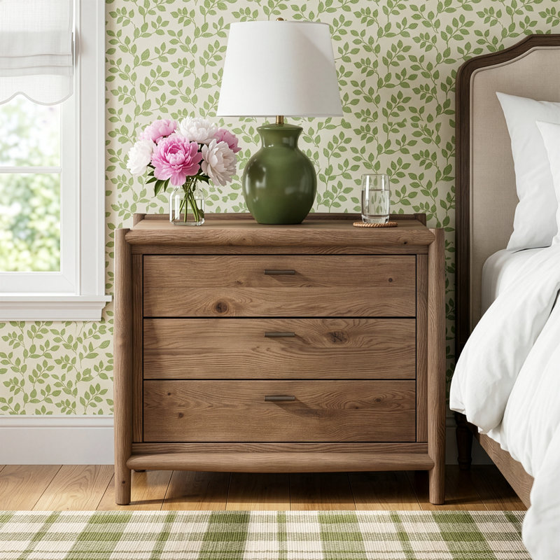 Cayenne 32'' W Solid Wood Nightstand, Weathred Oak