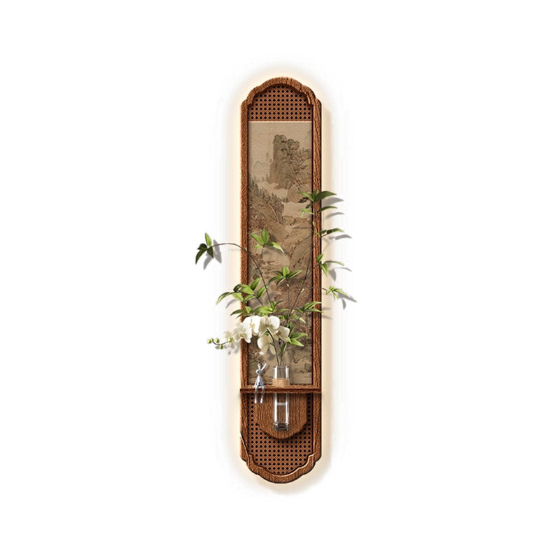 Art mural grès ovale brun noisette, H 49,21 po x l 9,84 po