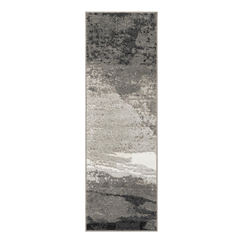 Tapis Ivy Bronx Glomma Nathanyl noir, Tapis de couloir 2 pi x 6 pi 1 po