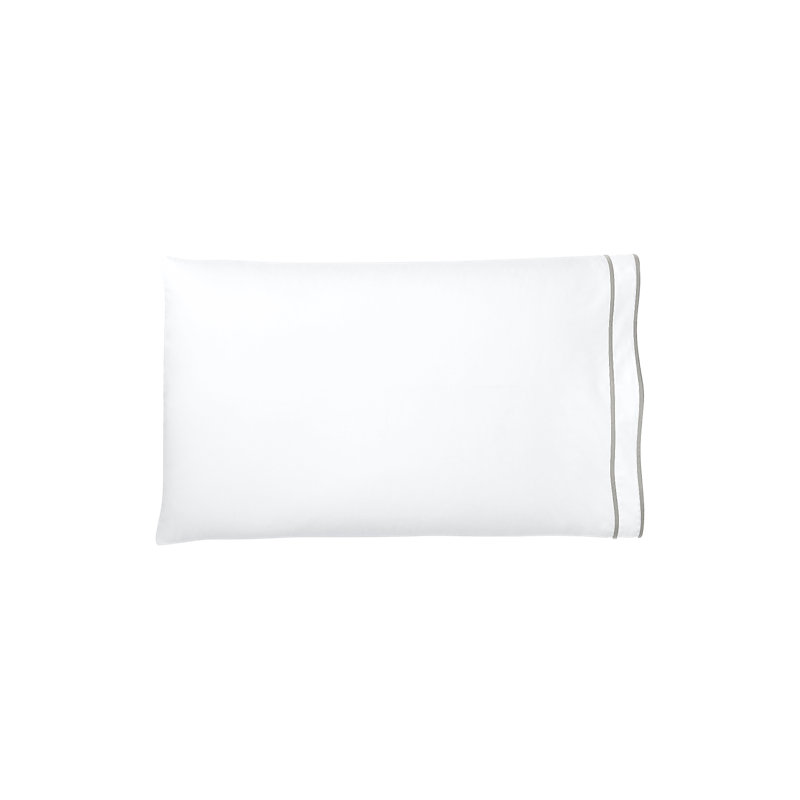 Spencer Border Sheet Set Grey, White/Gray, California King Sheet Set with 2 Pillowcases