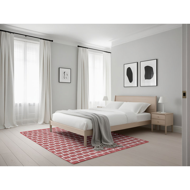 Tapis de zone rouge à motifs, Rectangle 5 pi x 7 pi