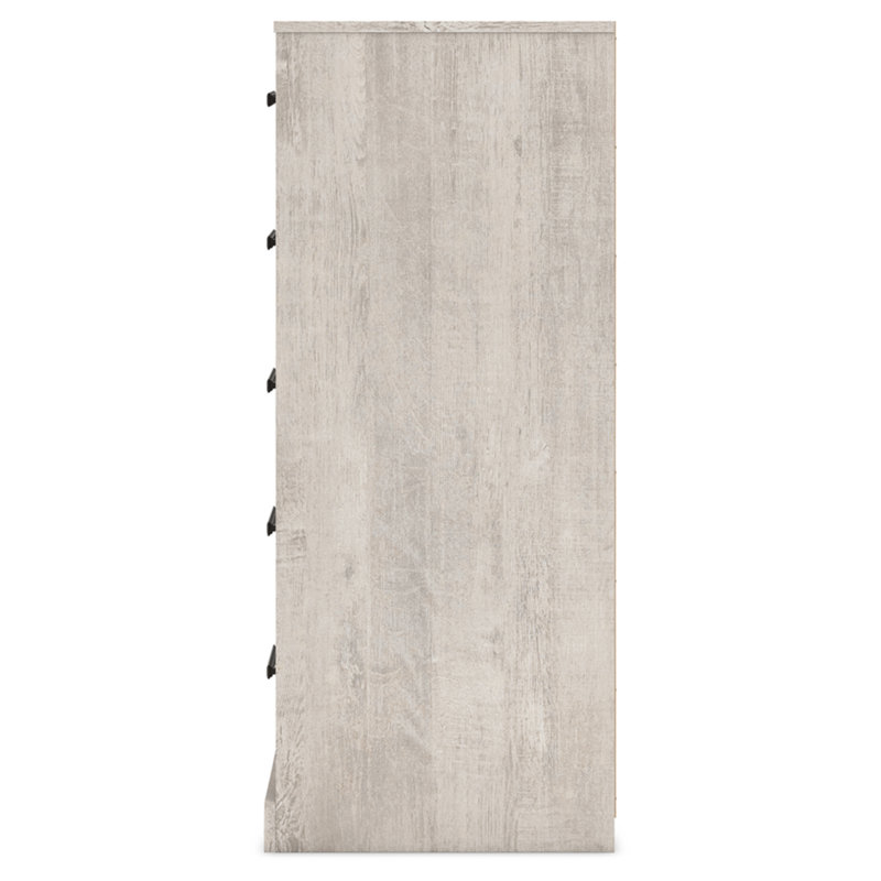 Gray Oak Grain 5-Drawer Farmhouse Dresser
