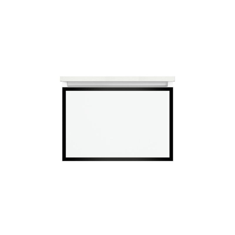 Profiles Framed 24" Bathroom Vanity Base Only, Black/Matte Gold, Yes, Full Drawer