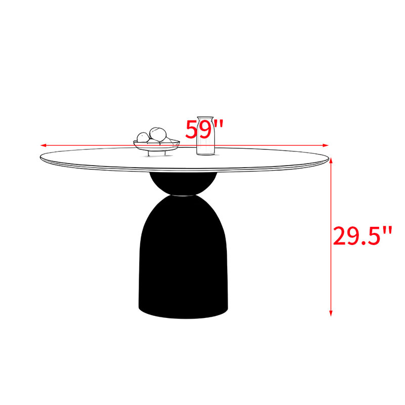 Simple retro style solid wood round table, 29.5"H x 59"L x 59"W