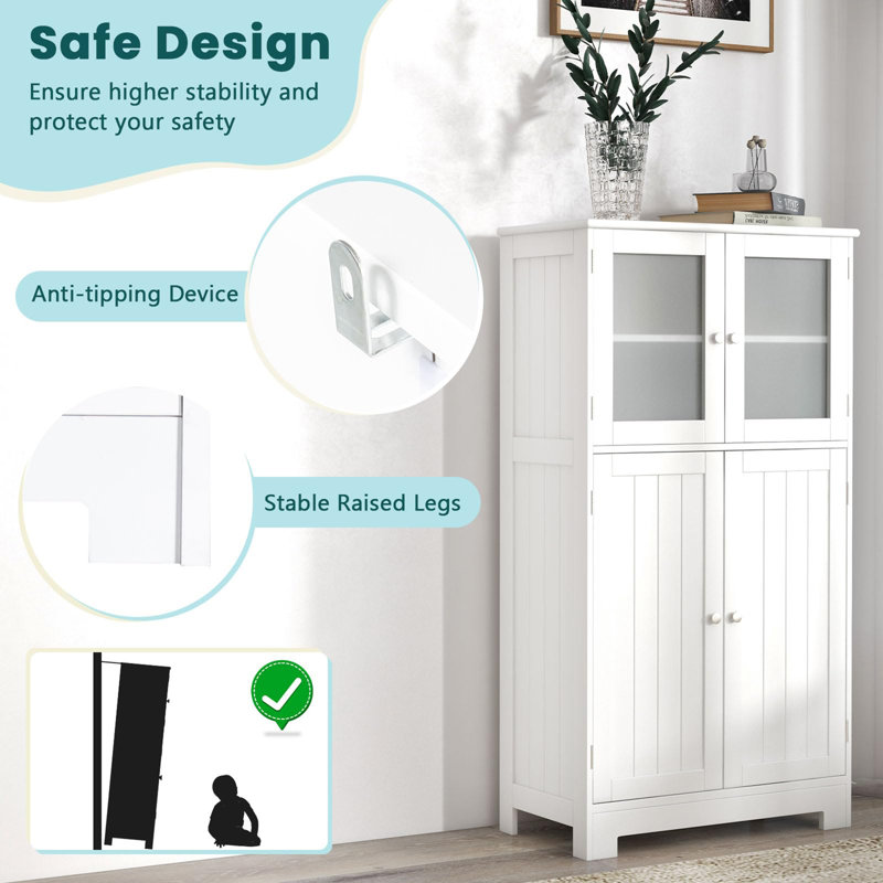 Paityn Freestanding Bathroom Cabinet, White