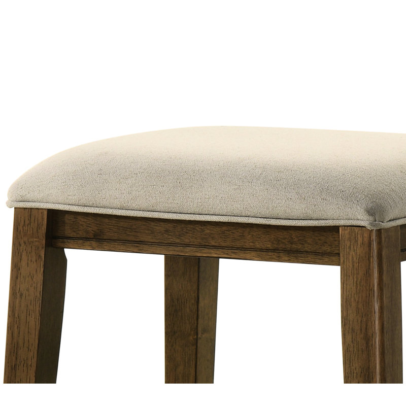 Tabouret de 17 po en noyer - hauteur de comptoir avec siège et repose-pieds rembourrés séduisants et repose-pieds conçu