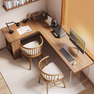 Walnut L-Shaped Solid Wood